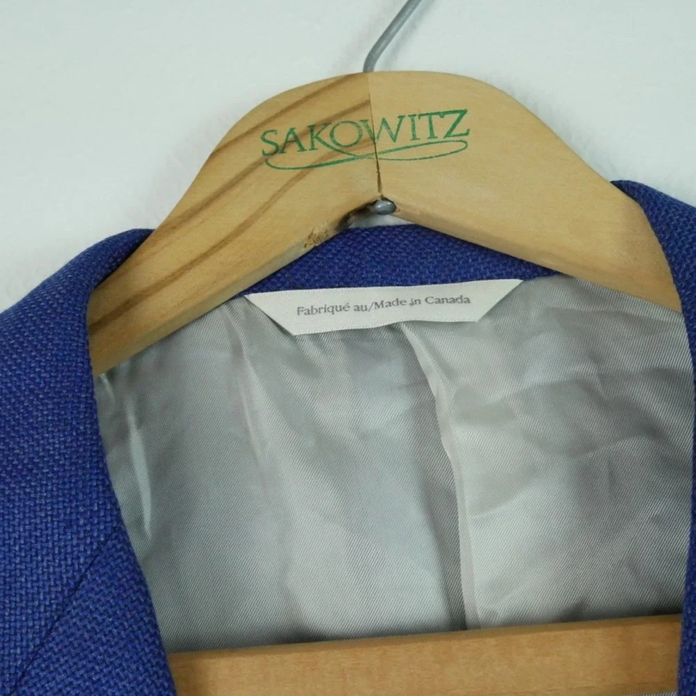 Samuelsohn Yardley‎ 44L Blue Wool Silk Sport Coat Blazer FLAW Unstructured Soft